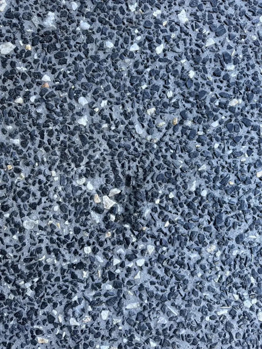 Close-up of exposed aggregate concrete